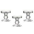 OYATON Glass Candle Holders for 3 inches Pillar Candle or 7/8 inch Taper Candle, Decorative Unity Candle Holder Set of 3 for Wed