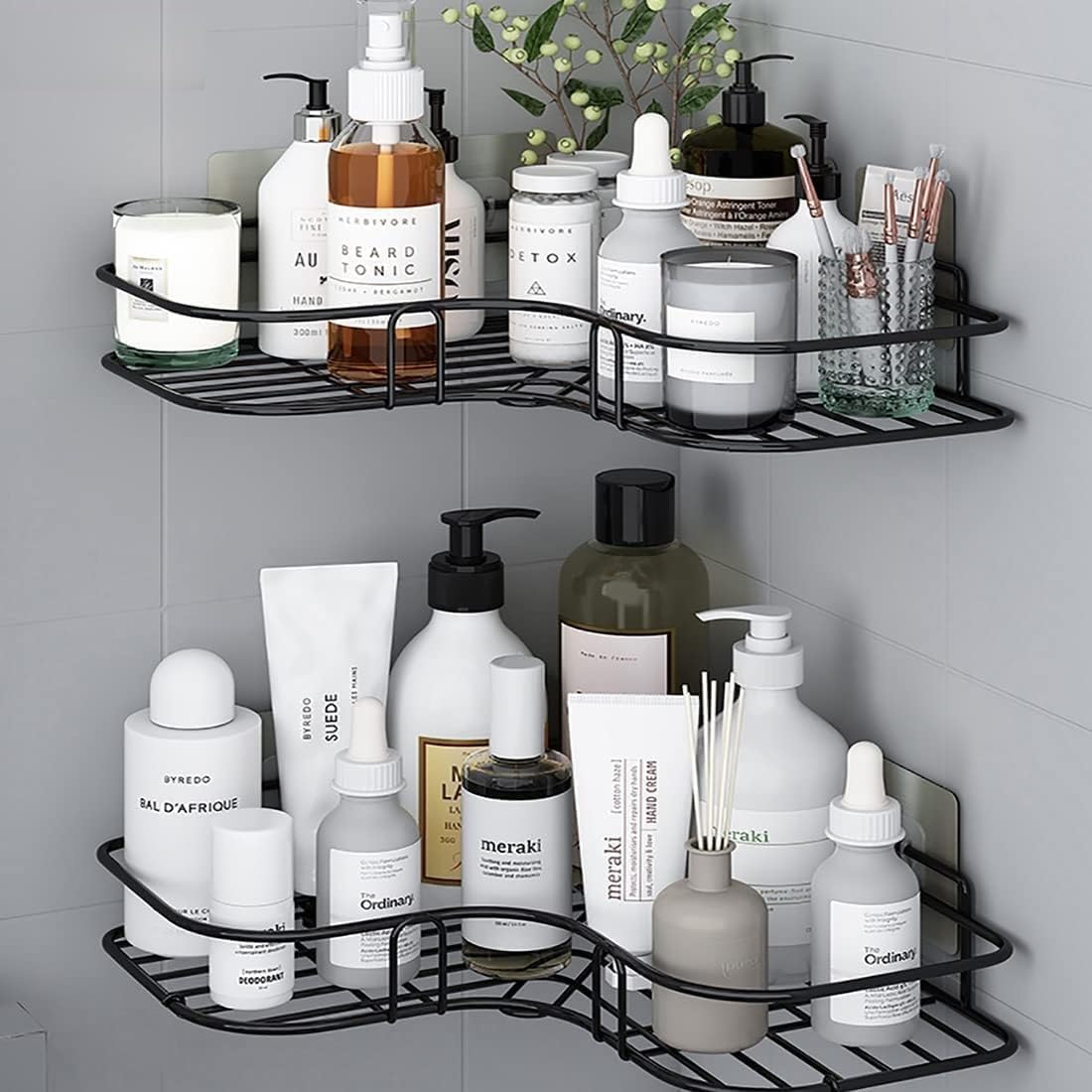 LEMBOSE Multipurpose WallMounted Corner Storage Organizer Rack  No Drilling Adhesive Shower Caddy for Bathroom & Kitchen  Spa