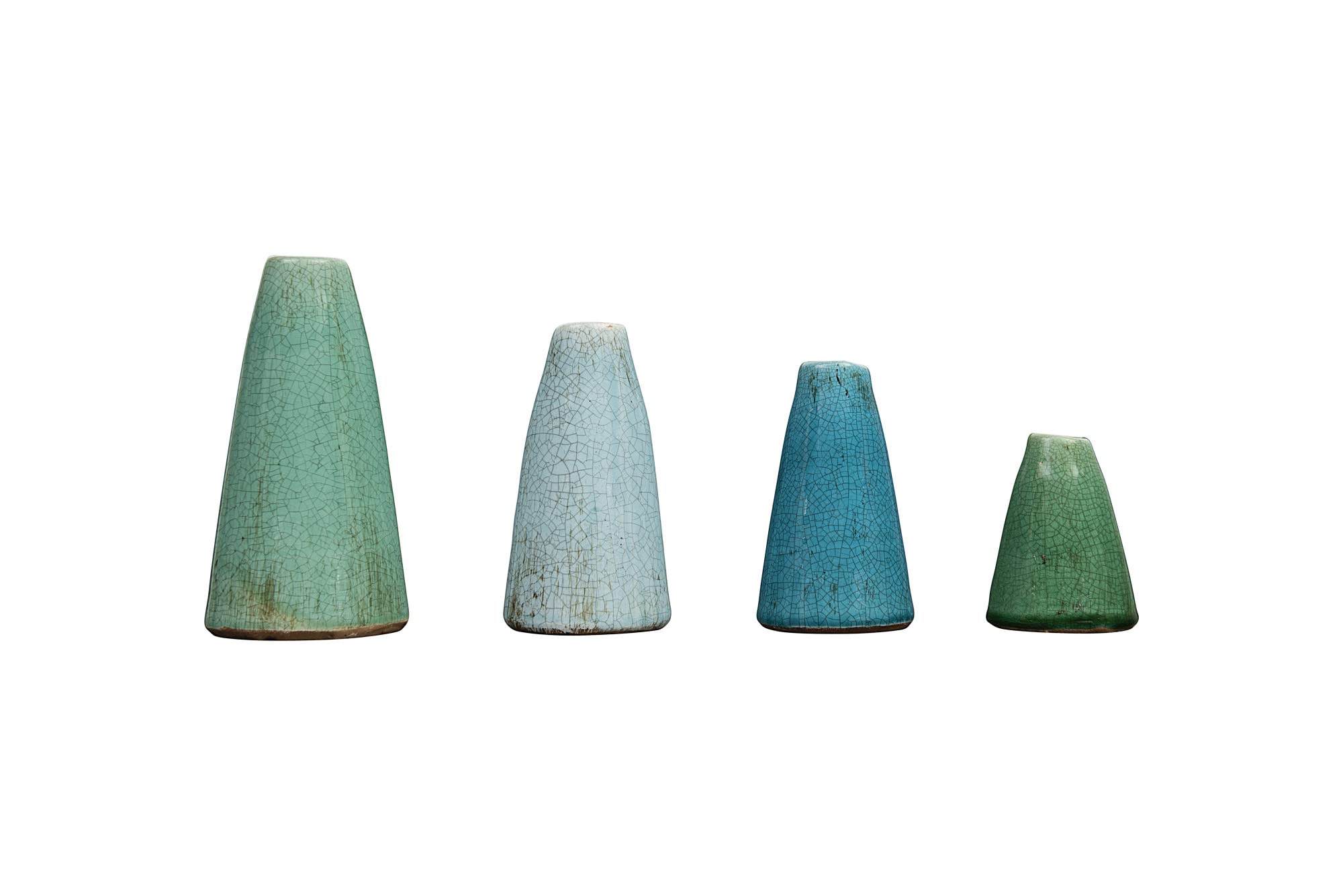 Green & Blue Terracotta Vases (Set of 4 Sizes)