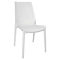 LeisureMod Kent Modern Outdoor Stackable Dining Chair, White