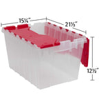 Akro-Mils KeepBox 12 Gallon Storage Container Nesting Stackable Plastic Clear/Red 21.5" x 15.25" x 12.5"