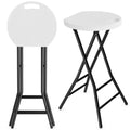 5Rcom Folding Stool, 2 Pack 24 inch Bar Stools with Handle, Metal and Plastic Foldable Stool for Adults Portable, Collapsible Ro
