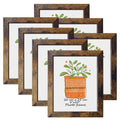 PETAFLOP 8x10 Picture Frame Rustic Brown Frames Fits 8 by 10 Inch Prints Wall Tabletop Display, 7 Pack