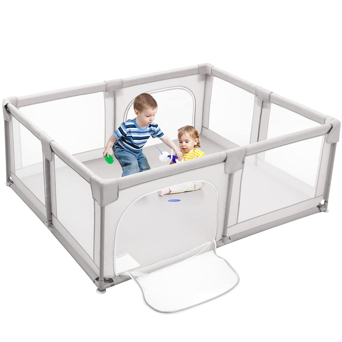Costzon Baby Playpen, Extra Large Playard for Babies, Infant Safety Gates Indoor Outdoor, Childrens Fences with Anti-Slip Sucke
