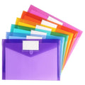 Tamaki 6 Pack Plastic Envelopes Poly Envelope Folder Clear Document Plastic File Folders Organization With Hook & Loop Closure,