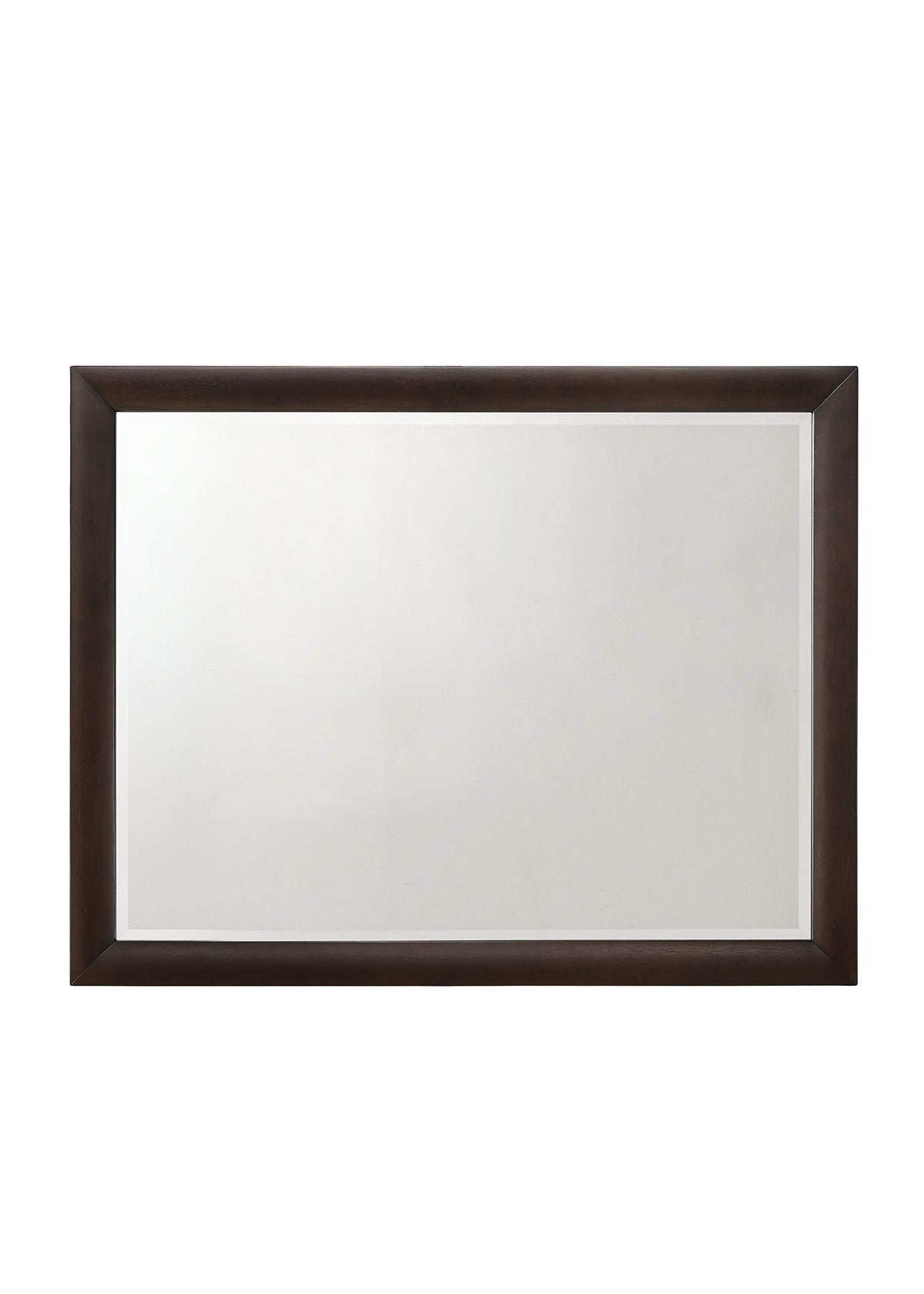 Acme Tablita Rectangular Wooden Mirror In Dark Merlot