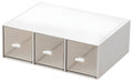 Kulusion Desk Drawer Organizer, Stackable Storage Drawers, Plastic White Desk Organizers Great For Office School Home - Large 3