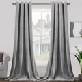 SMILETIME Grey 108 in Long Velvet Curtains with Grommet, Thermal Insulated Super Soft Privacy Noise Reducing Light Blocking Velv