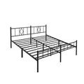 FONTOI King Size Bed Frame, 14 Inch Metal Platform Bed with Iron-Art Headboard & Footboard, Max 3500lbs Metal Slat Support, Bed 