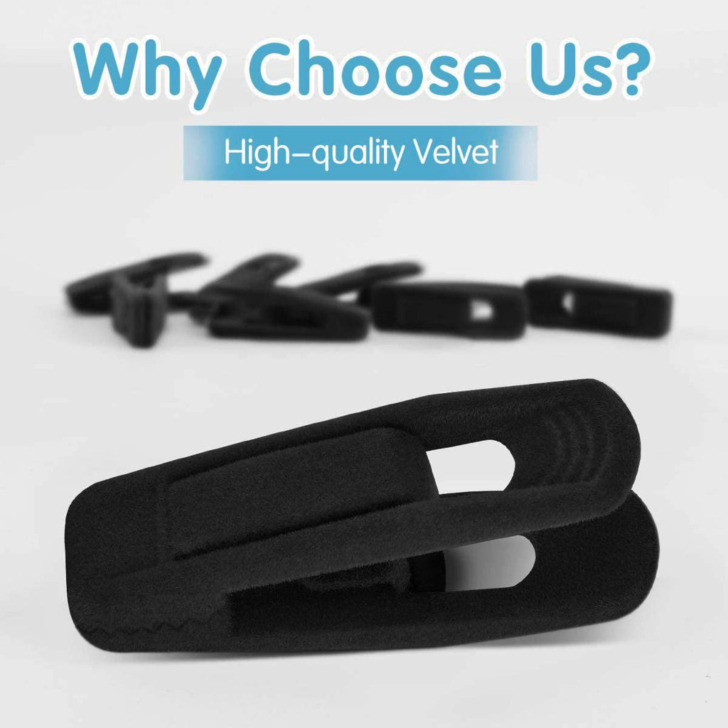 Tofiigrem Black Velvet Hanger Clips (60-Pack), Strong Velvet Hangers Clips For Velvet Hangers, Pant Skirt Hanger Velvet Clips Fi