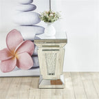 Elegant Decor Modern 24" Clear Crystal Mirrored Accent Pedestal End Table