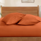Horbaunal 2 Pack Microfiber Pillowcases Queen Size Burnt Orange Bed Pillow Cases With Envelope Closure, 1800 Thread Count Soft &