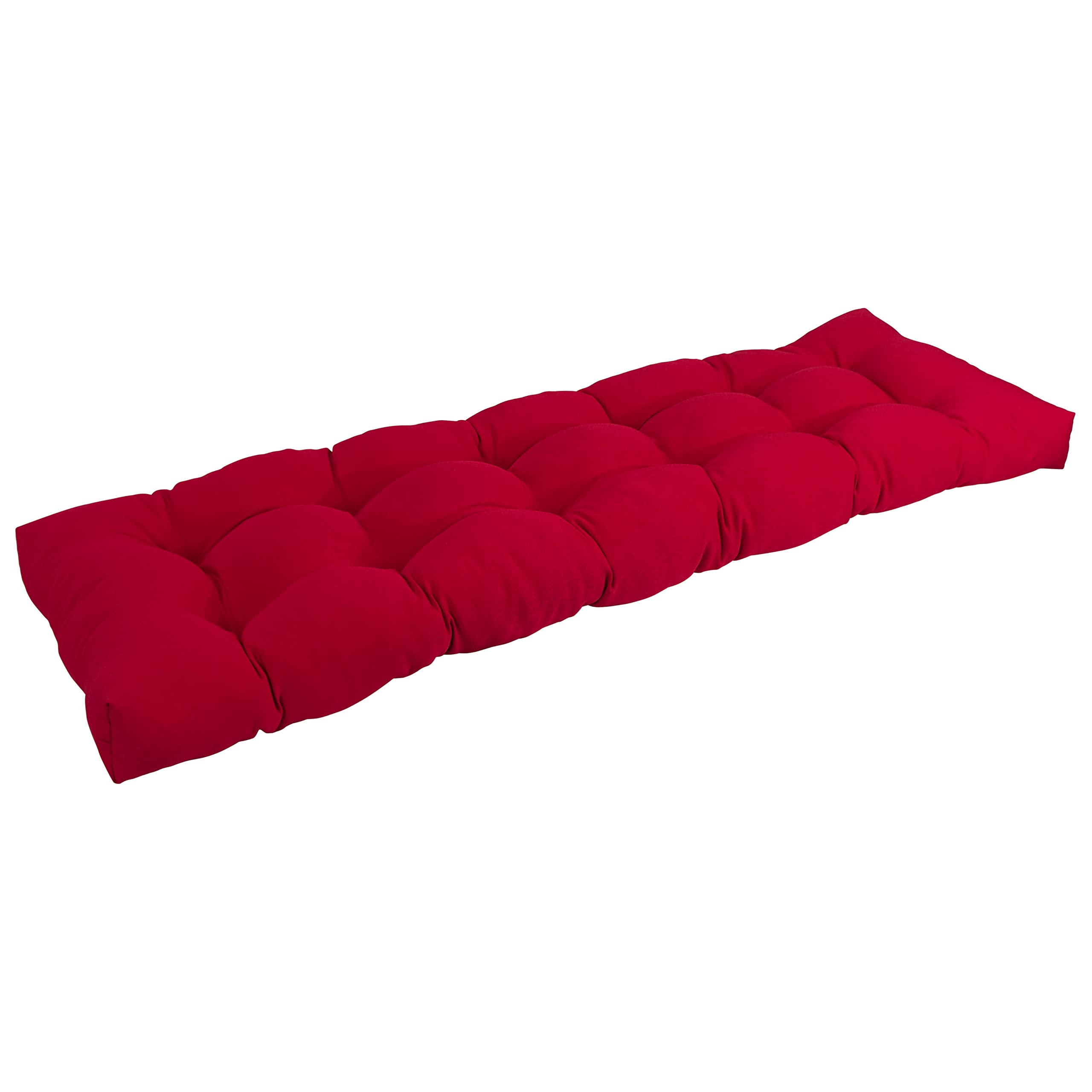 Blazing Needles Twill Tufted Bench Cushion, 60 x 19, Ruby Red