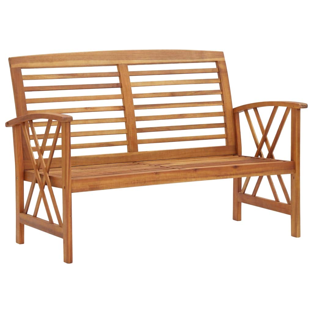 vidaXL Wooden Patio Lounge Set with Bench and Coffee Table - Solid Acacia Wood Lounge Set - Vintage Style Outdoor Furniture, Brown