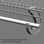 Closetmaid 2050 Superslide Adjustable Hanging Closet Rod, 2' To 4', White