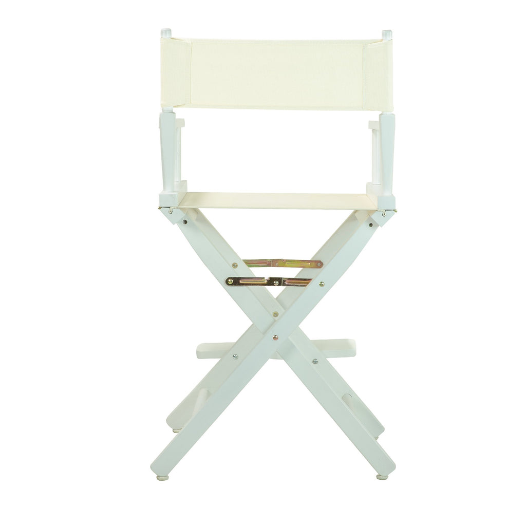Casual Home 24" Director'S Chair White Frame With Wheat Canvas, Counter Height