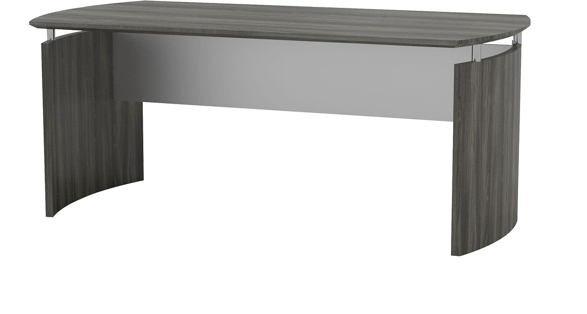 Mayline MND72LGS Medina Curved End Desk, 72"W, Gray Steel Laminate