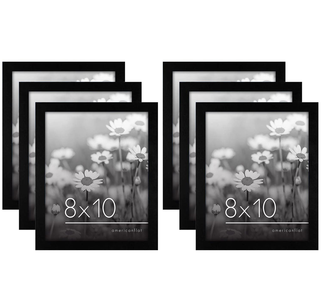 Americanflat Picture Frame, 8x10, Black, 6 Count