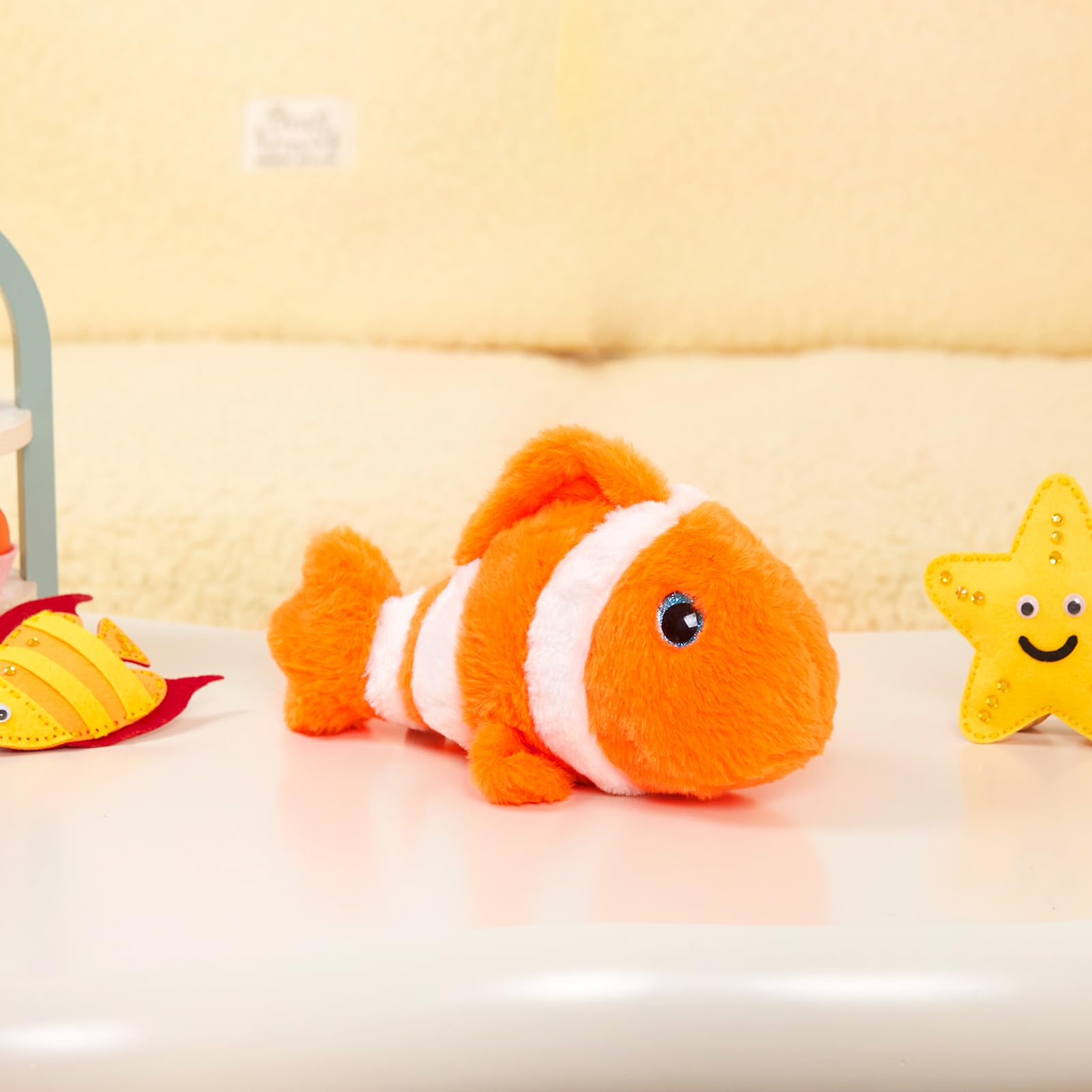 Glow Guards 12" Glowing Goldfish Plush - Soft Cotton Light Up Stuffed Animal Pillow for Kids, Birthday Gift, Fish Color