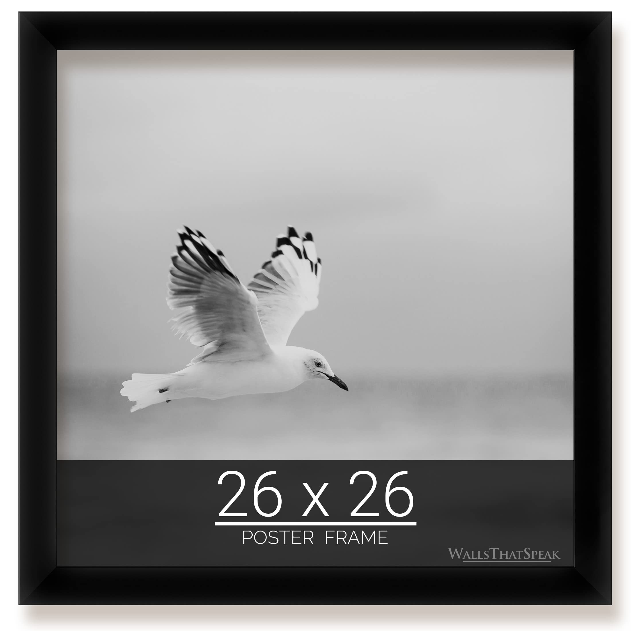 wallsthatspeak 26x26 Black Picture Frame for Puzzles Posters Photos or Artwork