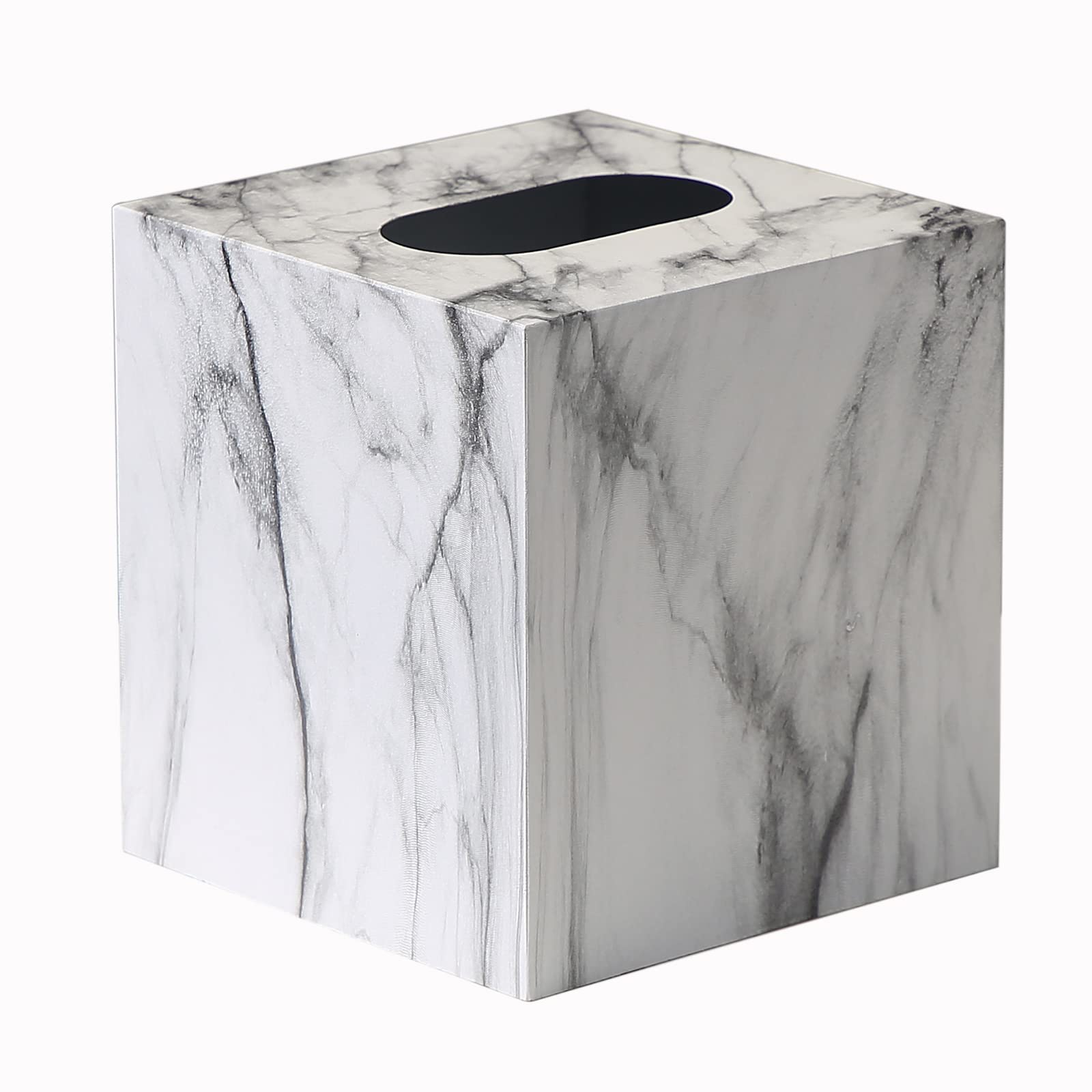 HOUSE DIARY Metal Square Tissue Box lid, Modern Facial Tissue Holder for Bathroom Vanity Tops, Bedroom Dressers, Nightstands, De