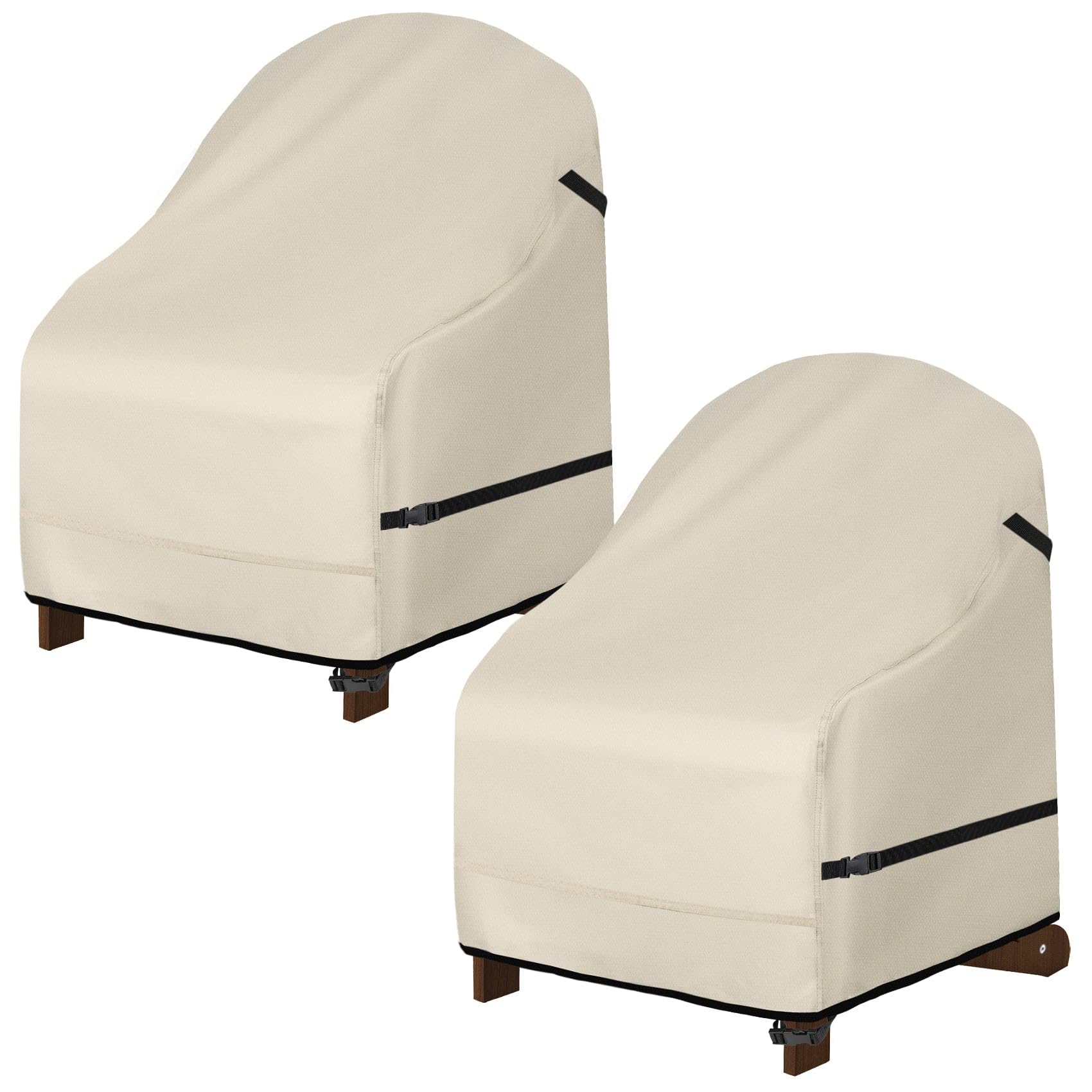 Porch Shield Waterproof Patio Adirondack Chair Cover 2 Pack Fits Outdoor Chairs 32W X 34D X 36H Inch, Beige