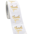Thank You Label Sticker 1.5' Round, 500 Labels Per Roll, Thank You Sticker For Birthday, Wedding, Gift, Bridal Shower Gold (Whi