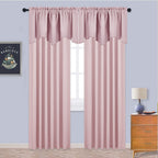 Nicetown Room Darkening Valance For Girls - Lovely Cute 52 Inches By 18 Inches Scalloped Valance Window Curtains For Baby Nurser
