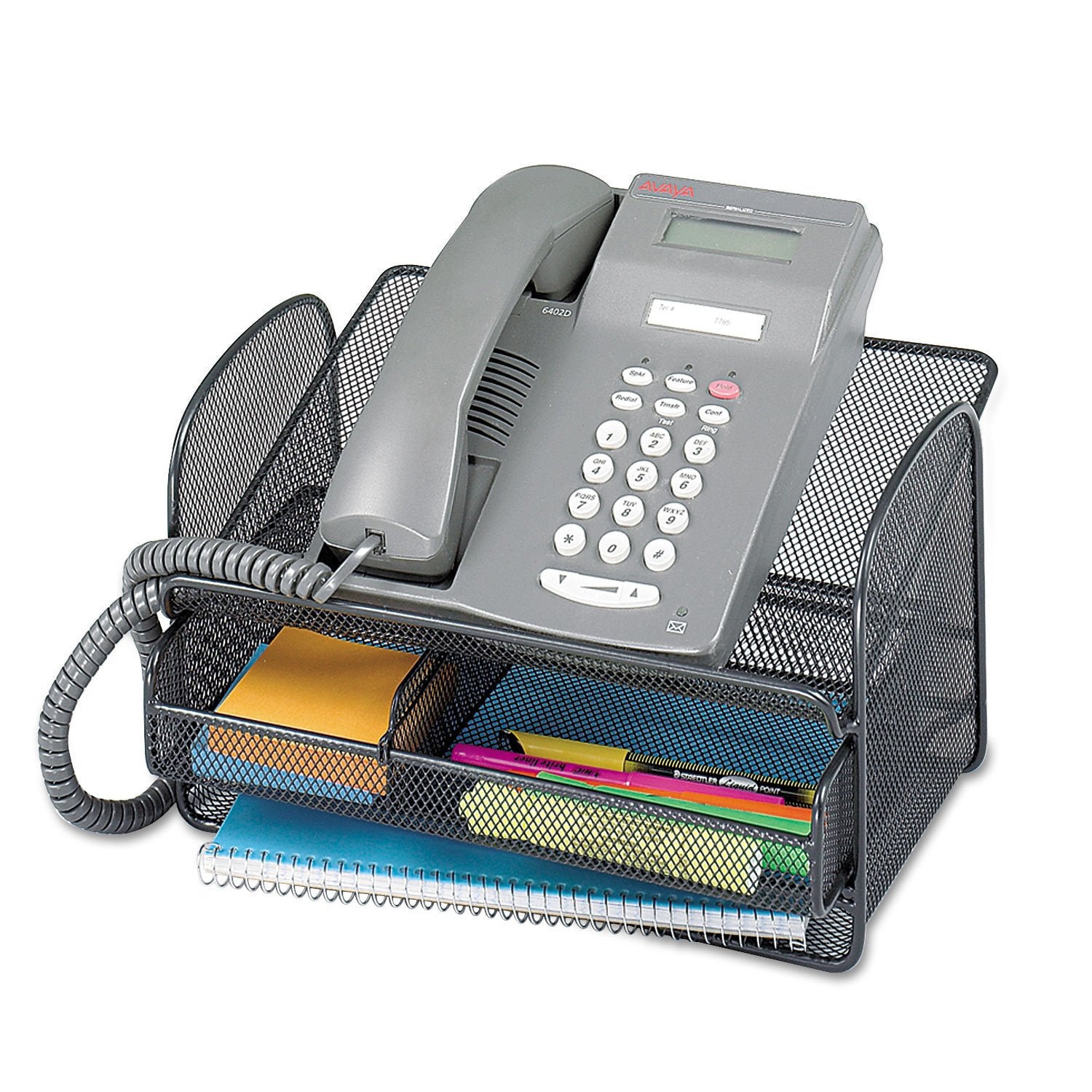 Safco Onyx Phone And Utility Tray With Drawer, Desktop Organizer, Durable Steel Construction