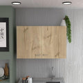 Wall Cabinet Toran, Two Shelves, Double Door - White/Light Oak