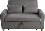 Justine 54W Brown Corduroy Convertible Sleeper Loveseat
