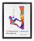 Dignovel Studios 8X10 Unframed Its Hard to Beat a Person Girl Rock Climbing Quotes Watercolor Art Print Inspirational Wall Art 