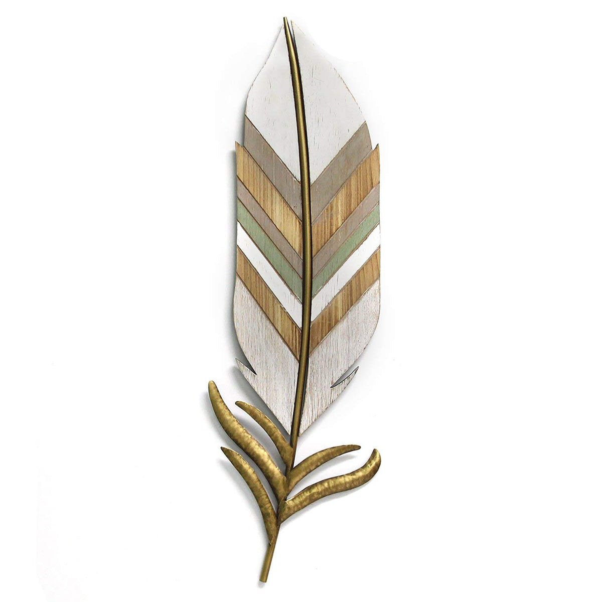 Homeroots Decor 9.25Inch X 1Inch X 29.5Inch White Boho Wall Feather