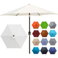 Blissun 7.5 Ft Patio Umbrella, Yard Umbrella Push Button Tilt Crank (Cream White)
