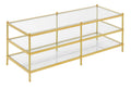 Convenience Concepts Royal Crest 3 Tier Coffee Table, Clear Glass / Gold