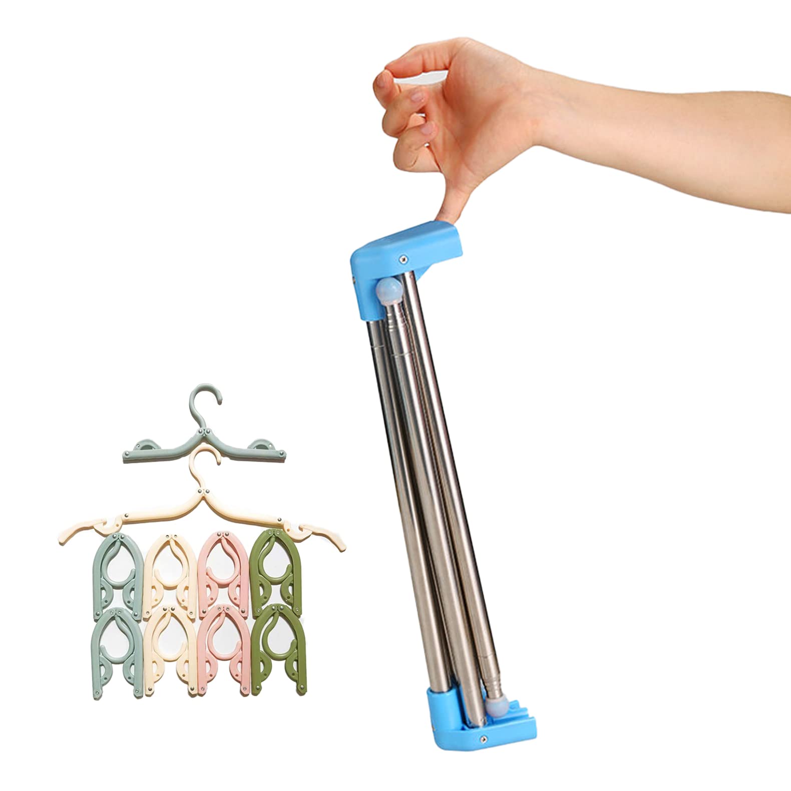 Portable Garment Rack Extra Compact and Lightweight, Foldable Mini Drying Clothe Rack for Travel, Camping, Laundry, Dance, Indoo