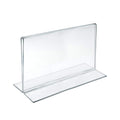 Azar 152727 Horizontal Double-Sided Stand Up Sign Holder, 10 Count Clear, 6 in W X 4 in H
