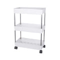 Nandrav 3 Layer Storage Basket Plastic Trolley with Dish Rack for Kitchen Fruit Vegetable Modern Organizer Stackable Shelf Cart 