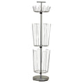 Household Essentials 2132-1 Metal 3-Tier Revolving Shoe and Boot Rack - Silver