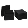 Household Essentials Large Fabric Storage Box With Lid Box, Black, Set of 2
