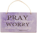 Ergonflow Pray About Everything Wooden Sign Decor 9.5' by 5.75' 41-250 (Premium Edition)