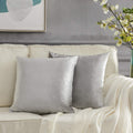 Gigizaza Silver Grey Velvet Decorative Throw Pillow Covers For Sofa Bed 2 Pack Soft Cushion Cover (Silver Grey, 20 X 20- Set Of