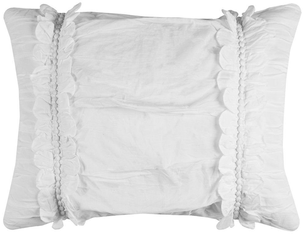Rizzy Home | BQ4250 | Standard Sham | 20"x26" White/Neutral/ Solid With Texture