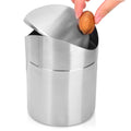 JILLICK Small Mini Trash Can with Lid, Brushed Stainless Steel Small Tiny Mini Trash Bin Can, Mini Countertop Trash Cans for Des