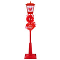 Fraser Hill Farm 70-In. Musical Snowy Valentine'S Day Street Lamp Lantern With Hearts, Cascading Snow Lamp With Lights And Sound, Festive Holiday Home Decor In Red