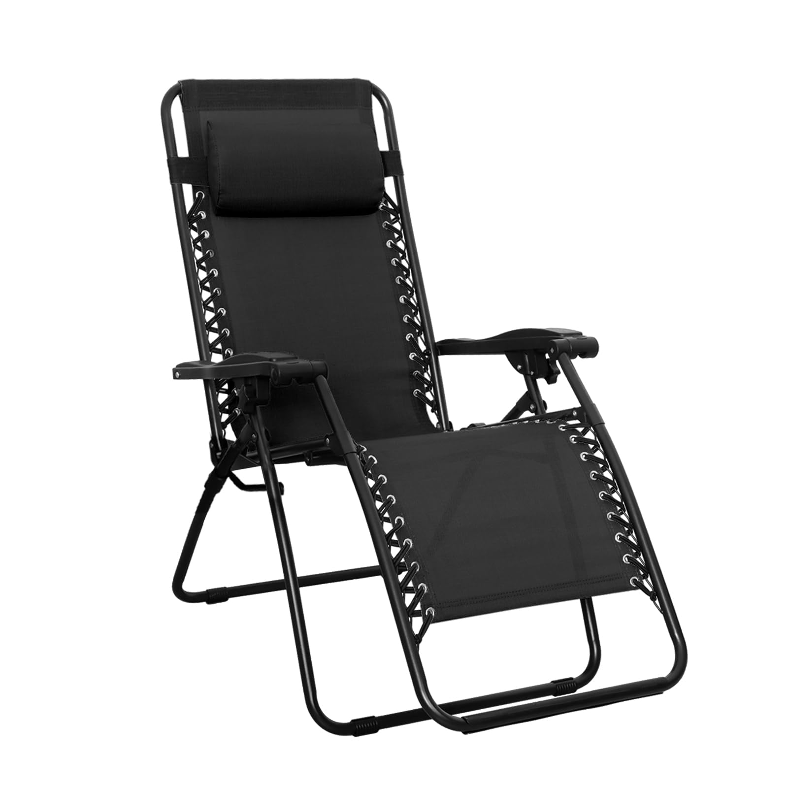 Amazon Basics Outdoor Patio Zero Gravity Lounge Chair with Pillow, Folding Reclining and Textilene Adjustable, Folding Lounge La