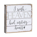 Simply Said, INC Perfect Pallet Petites Heaven Sign - I Wish Heaven Had Visiting Hours - 8 x 8 inch Wood Sign - Wooden Memorial 