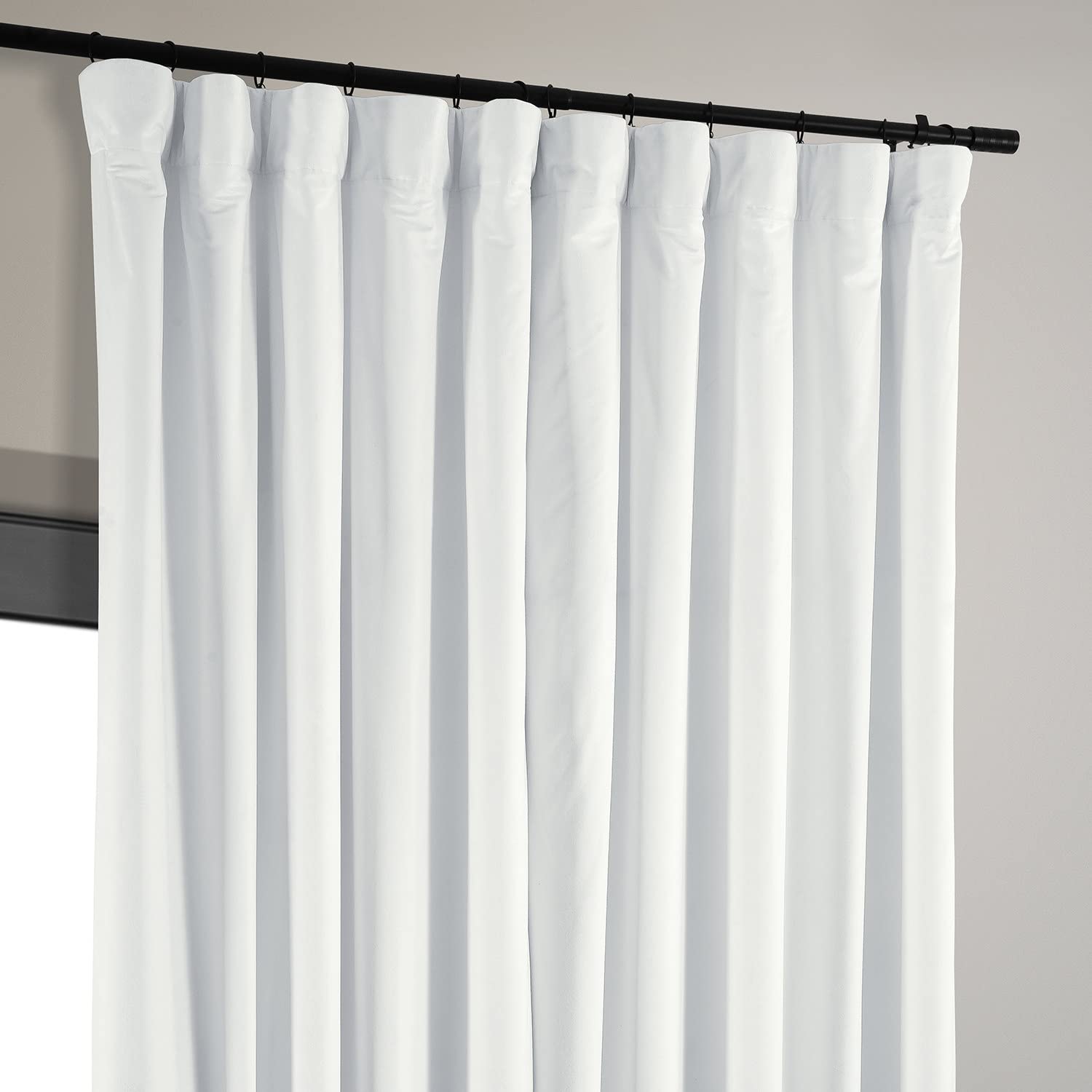 Hpd Half Price Drapes Signature Velvet Thermal Blackout Curtains For Living Room 84 Inch Long (1 Panel) Rod Pocket Insulated Blackout Curtains For Bedroom Window Curtains, 100W X 84L, Primary White