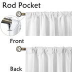 Bgment Rod Pocket And Back Tab White Curtains For Bedroom - Thermal Insulated Room Darkening Curtains For Living Room, 2 Window Curtain Panels (52 X 84 Inch, Pure White)