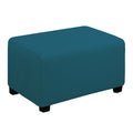 Easy-Going Stretch Ottoman Cover Folding Storage Stool Furniture Protector Soft Rectangle Slipcover With Elastic Bottom(Ottoman Small,Peacock Blue)